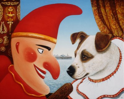Toby and Punch、1994（オイルとパネルのテンペラ） 作： Frances Broomfield