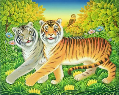 TygerTyger、2002（パネルにオイルとテンペラ） 作： Frances Broomfield
