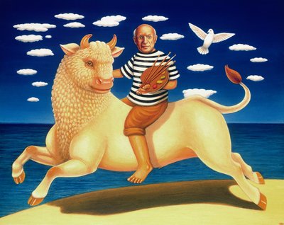 ヨ・ピカソ、2003（パネルにオイルとテンペラ） 作： Frances Broomfield