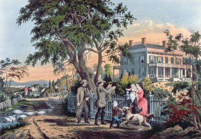 狩猟の後、ナサニエルキュリアー（1813-88）によって彫刻された1855 作： Frances Flora Bond Palmer