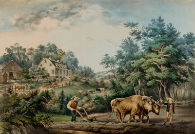 アメリカの農場風景。 作： Frances Flora Bond Palmer