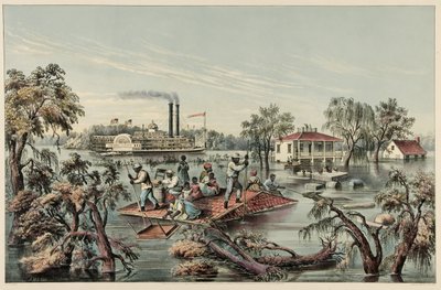 ミシシッピ州の最高水位、1868年 作： Frances Flora Bond Palmer