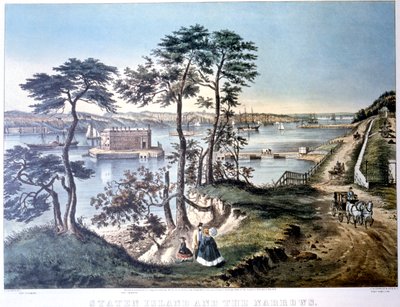 スタテンアイランドアンドザナロウズ、ニューヨーク、アメリカ、c1834-c1876 作： Frances Flora Bond Palmer
