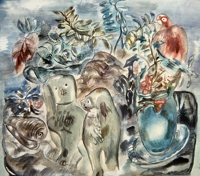アレンジメント、1935年頃（紙に鉛筆の上に水彩） 作： Frances Hodgkins