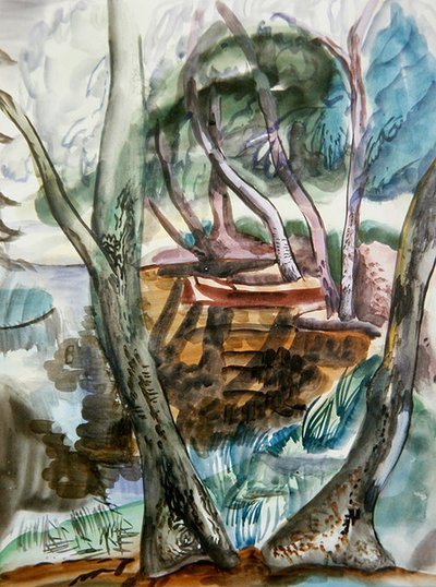 風景、1935年頃（紙に水彩） 作： Frances Hodgkins