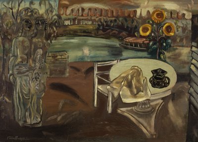 サブリナの庭、1934年頃（キャンバスに油彩） 作： Frances Hodgkins