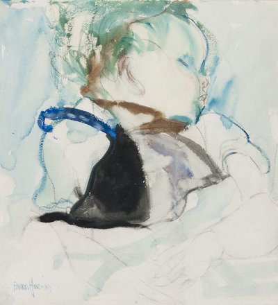 眠る赤ちゃん、1905年頃（紙にインクと水彩） 作： Frances Hodgkins