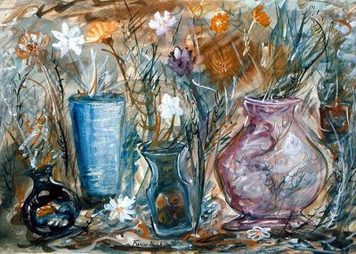 花瓶（紙に水彩） 作： Frances Hodgkins