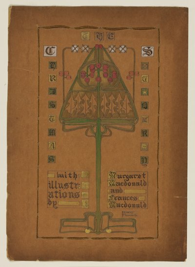 「クリスマス・ストーリー」のタイトル・ページ、1895-96 作： Frances Macdonald