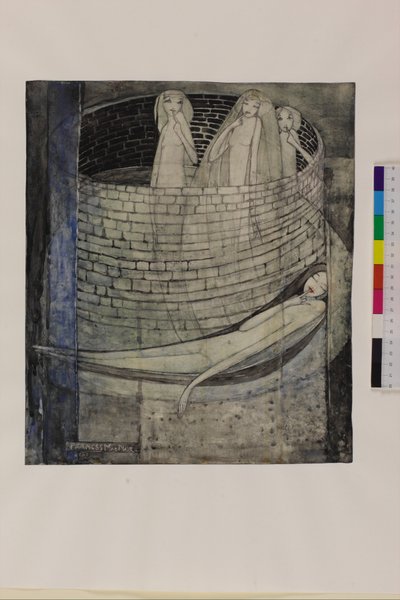 真実は井戸の底にある、1912-15年頃（紙に鉛筆と水彩） 作： Frances Macdonald