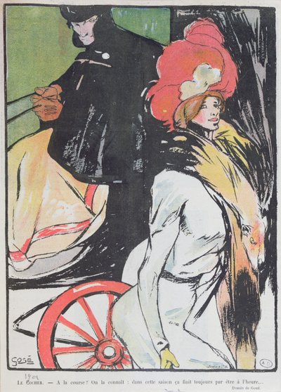 遊女とタクシー運転手を描いた漫画、1901 作： Francesc Xavier Gosé