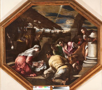 羊飼いの礼拝 フランチェスコ・ダ・ポンテ（フランチェスコ・バサーノ）（1549-1592）による絵画 ジュネーズ、ストラーダ・ヌオーヴァ美術館 作： Francesco Bassano