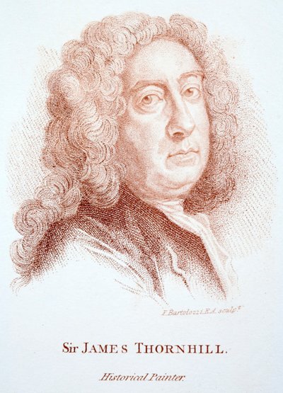 イギリスの歴史画家、サー・ジェームズ・ソーンヒル（エングレーヴィング 作： Francesco (after) Bartolozzi