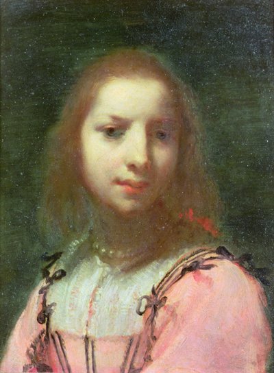 若い女性の肖像」1640年頃（銅に油彩 作： Francesco (attr. to) Furini