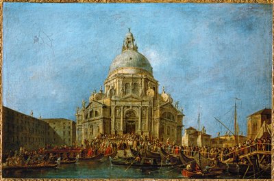ドージェは、1630年のペストの終息を記念する11月21日にラ・サルーテを訪れる。 作： フランチェスコ・グアルディ（サークル）