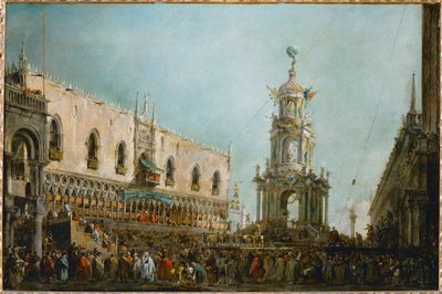イタリア、ベニスの「聖木曜日」の祝日 ... 作： フランチェスコ・グアルディ（サークル）