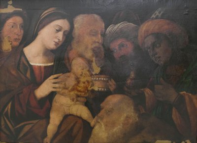 三博士の礼拝》おそらくフランチェスコ・リッツォ・ダ・サンタクローチェ作 作： Francesco (fl.1508 45) Rizzi da Santacroce