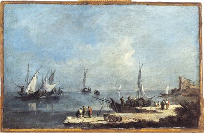 ラグーン上の港の眺め 作： Francesco (school of) Guardi
