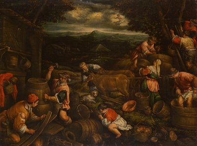 秋の収穫（ぶどう狩り）、1585-90（詳細は65684を参照） 作： Francesco Bassano