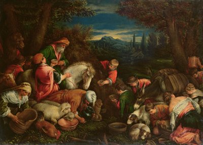 井戸でのジェイコブとラバン、1590 作： Francesco Bassano
