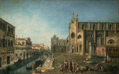 サンティジョヴァンニエパオロ教会とヴェネツィアの眺め。約1735.-1740 作： Francesco Albotto