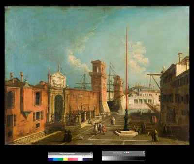 ヴェネツィア、カンポとアーセナルの門の眺め フランチェスコ・アルボット（1721-1757）による絵画 1743-1746年 個人蔵 作： Francesco Albotto
