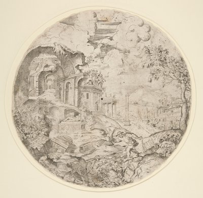 遺跡のあるローマの眺め、トラヤヌス 作： Francesco Amato