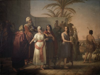 トビアスは妻と義理の両親に別れを告げ、父親の元へ帰る 作： Francesco Antonibon di Venezia