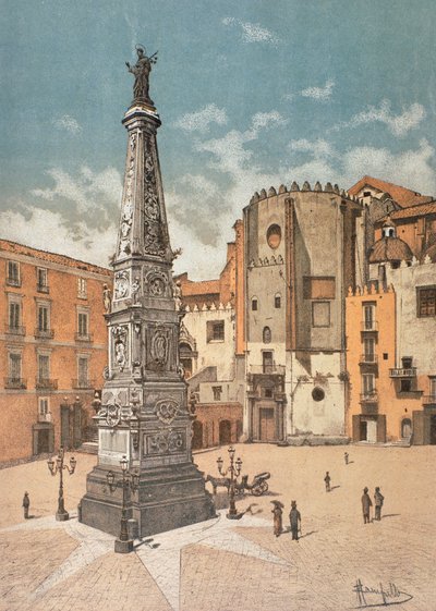 ナポリのサン ドメニコ マッジョーレ広場 作： Francesco Aversano