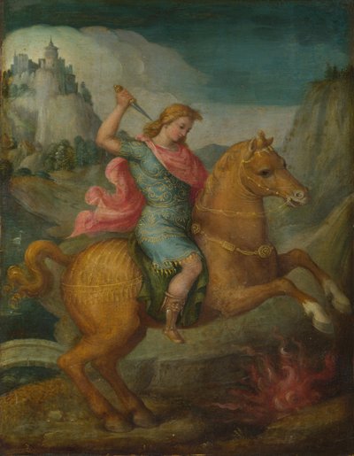 マーカス・クルティウス、1525年頃 作： Francesco Ubertini Bacchiacca