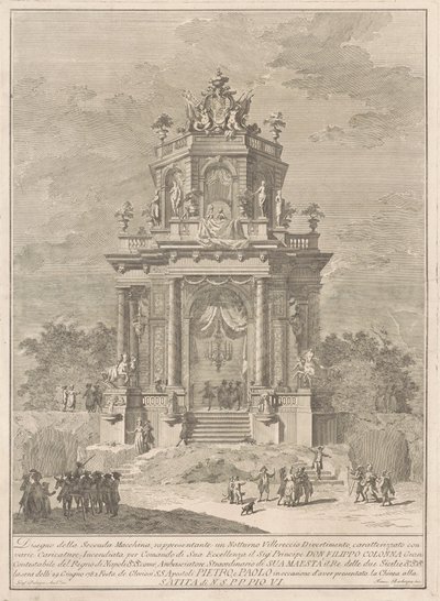 1782年の中国のためのSeconda Macchina：夜の田園祭、1782. 作： Francesco Barbazza