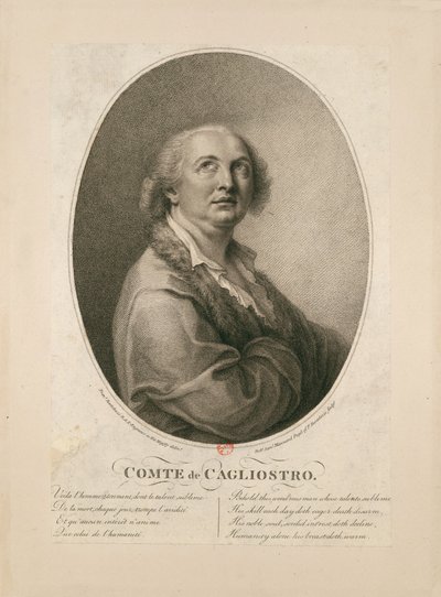 アレクサンダー・オブ・カリオストロ伯爵 1743年～1795年 作： Francesco Bartolozzi