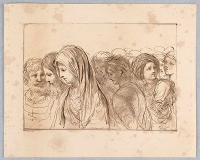 八つの頭、男性と女性 作： Francesco Bartolozzi