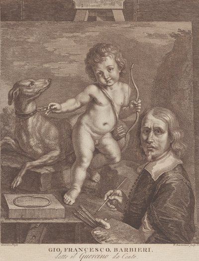 グエルチーノ自画像、1790-99。 作： Francesco Bartolozzi