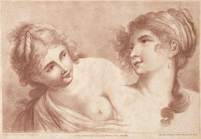 2人の女性の頭、1792年。 作： Francesco Bartolozzi