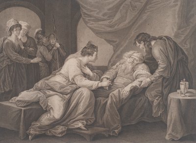 リア王とコーディリア シェイクスピア、リア王、第 4 幕、第 7 場、ca. 1783年。 作： Francesco Bartolozzi