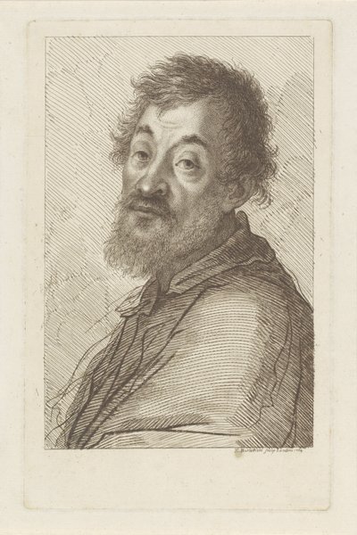 ひげを生やした男の肖像 作： Francesco Bartolozzi