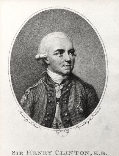 ヘンリー・クリントン卿（1730-95）（彫刻）（モノクロ写真 作： Francesco Bartolozzi