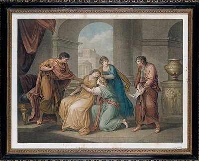 ヴァージルが彼のアエネイスを読む、1796 作： Francesco Bartolozzi