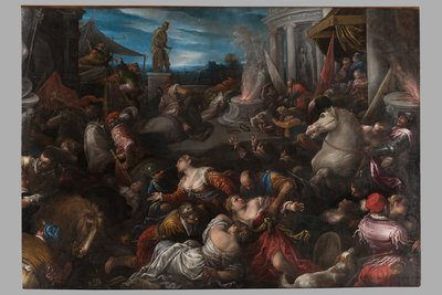 サビネスのレイプ、c.1580-82 作： Francesco Bassano