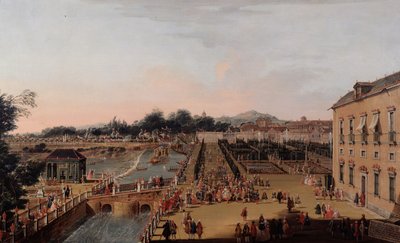 アランフェスの庭園にあるブラガンザのフェルディナンド6世とバーバラ、1756年 作： Francesco Battaglioli