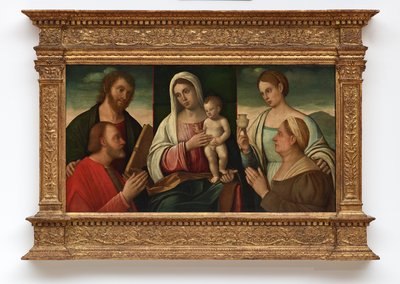 マドンナとチャイルド、聖人と寄付者 作： Francesco Bissolo
