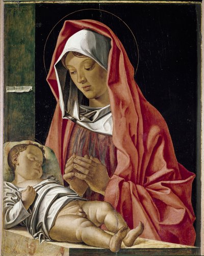 幼子を抱く聖母 フランチェスコ・ボンシニョーリ（1455年頃～1519年）による絵画 1483年 ヴェローネ、カステルヴェッキオ美術館 イタリア 作： Francesco Bonsignori