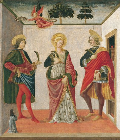 寄付者との聖バレリアンと聖ティブルティウスの間の聖セシリア 作： Francesco Botticini