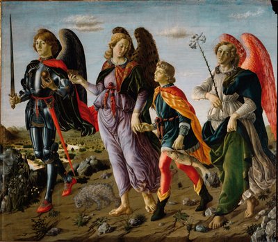 三大天使とトビト（絵画 作： Francesco Botticini