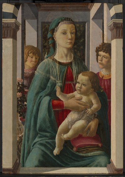 聖母子と二人の天使 作： Francesco Botticini