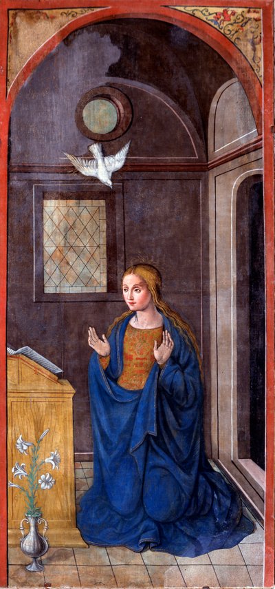 受胎告知: メアリー (絵画、1549 年頃) 作： Francesco Brea