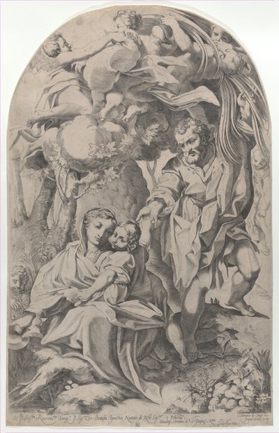 エジプトへの飛行中の残り、1600-23。 作： Francesco Brizio