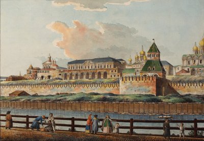 1780年代、モスクワ川から見た冬のクレムリン宮殿 作： Francesco Camporesi