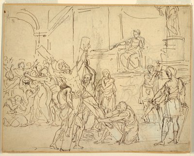 デッサン、聖アンデレの殉教、1825-50年 作： Francesco Coghetti